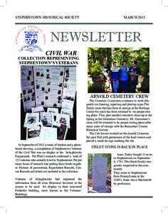 STEPHENTOWN HISTORICAL SOCIETY  MARCH 2013 NEWSLETTER CIVIL WAR