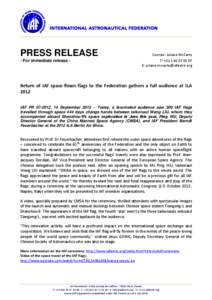 PRESS RELEASE - For immediate release - Contact: Juliane McCarty T: +[removed]E: [removed]