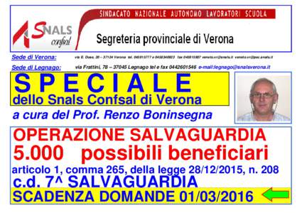 Sede di Verona:  via E. Duse, 20 – 37124 Verona telefaxSede di Legnago: