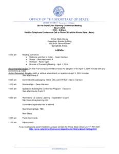 On the Front Lines Planning Committee Meeting Agenda May 7, 2014
