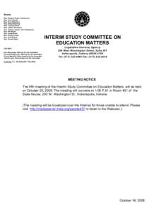 Members Rep. Gregory Porter, Chairperson Rep. Terry Goodin Rep. Paul Robertson Rep. Robert Behning Rep. Timothy Harris