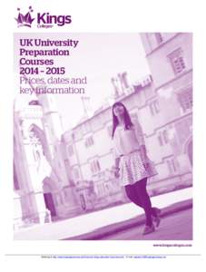 UK University Preparation Courses 2014 – 2015 Prices, dates and key information