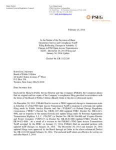 Kindly accept for filing in letter form an original and ten (10) copies of Public Service Electric and Gas Company’s (Public Service, the Company[removed]compliance filing requesting an increase in its statewide Per