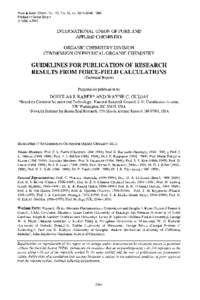 Computational chemistry / Theoretical chemistry / Journal of Medicinal Chemistry / International Union of Pure and Applied Chemistry / Reproducibility / Algorithm / Monte Carlo method / Science / Chemistry / Chemical nomenclature