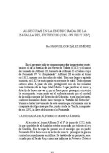 ALGECIRAS EN LA ENCRUCIJADA DE LA BATALLA DEL ESTRECHO (SIGLOS XIII Y XIV) Por MANUEL GONZÁLEZ JIMÉNEZ