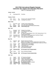 2003 FISA International Regatta Calendar