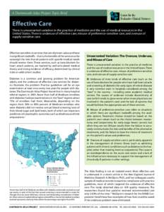 A Dartmouth Atlas Project Topic Brief  Center for the Evaluative Clinical Sciences  Effective Care