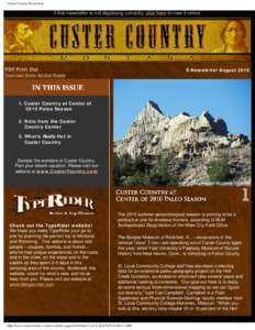 Custer Country Newsletter