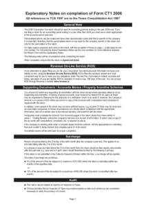 Explanatory Notes on completion of Form CT1 2006