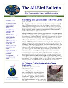 The All-Bird Bulletin Bird Conservation News and Information June 2007 A publication of the North American Bird Conservation Initiative
