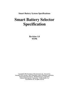 Smart Battery System / System Management Bus / Battery charger / I²C / Battery pack / Power supply / Rechargeable battery / Battery management system / Battery / Energy / Technology