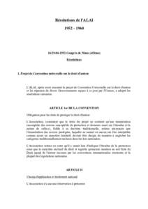 Résolutions de l’ALAICongrès de Nîmes (45ème) Résolutions