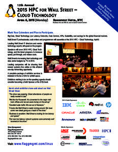 12th AnnualHPC FOR WALL STREET – CLOUD TECHNOLOGY