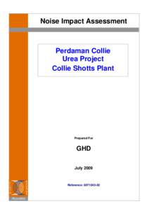 Noise Impact Assessment  Perdaman Collie Urea Project Collie Shotts Plant