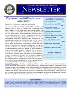 NEVADA STATE BOARD OF MEDICAL EXAMINERS  NEWSLETTER   VOLUME 47