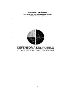 DEFENSORIA DEL PUEBLO NOTAS A LOS ESTADOS FINANCIEROS Al 31 de diciembre de 20 14 .,..