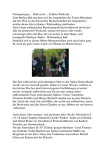 Freitagmorgen… Halb sechs… Schloss Wickrath… Zum fünften Mal machten sich die Jungzüchter des Teams Rheinland auf den Weg zu den Deutschen Meisterschaften der Jungzüchter, welche dieses Jahr in Baden -Württembe