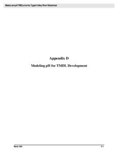 Metals and pH TMDLs for the Tygart Valley River Watershed  Appendix D Modeling pH for TMDL Development  March 2001