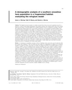 Color profile: Disabled Composite Default screen 169  A demographic analysis of a southern snowshoe