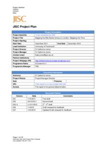 Project Identifier: Version: Contact: Date:  JISC Project Plan