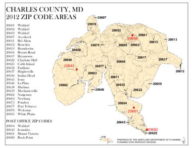 CHARLES COUNTY, MD 2012 ZIP CODE AREAS[removed][removed]