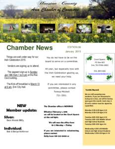 Area Chamber of Commerce  Chamber News Things are well under way for our Irish Celebration 2015.