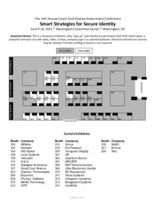 The 14th Annual Smart Card Alliance Government Conference  Smart Strategies for Secure Identity June 9-10, 2015 * Washington Convention Center * Washington, DC Important Notice: This is a showcase exhibition. Only “pop