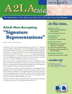 A2LA Now Accepting  “Signature Representations” By Teresa C. Barnett, A2LA Quality Manager