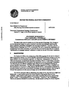 Democratic Congressional Campaign Committee / Independent expenditure / Buckley v. Valeo / Harry Mitchell / Federal Election Campaign Act / Political action committee / Citizens United v. Federal Election Commission / Federal Election Commission / Politics / Elections in the United States