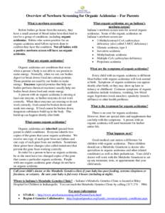 Genetic genealogy / Isovaleric acidemia / Newborn screening / Organic acidemia / Glutaric aciduria type 1 / Methylmalonic acidemia / 3-Methylcrotonyl-CoA carboxylase deficiency / Metabolism / Acidosis / Health / Rare diseases / Medicine