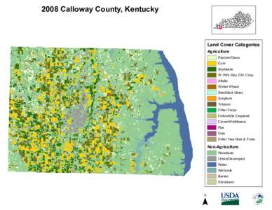 2008 Calloway County, Kentucky  Land Cover Categories Agriculture  Pasture/Grass