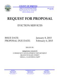 COUNTY OF SISKIYOU COMMUNITY DEVELOPMENT DEPARTMENT Building  Environmental Health  Planning 806 South Main Street∙ Yreka, California[removed]Phone: ([removed] ∙ Fax: ([removed]