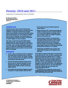 Poverty: 2010 and 2011 American Community Survey Briefs By Alemayehu Bishaw Issued September 2012 ACSBR/11-01