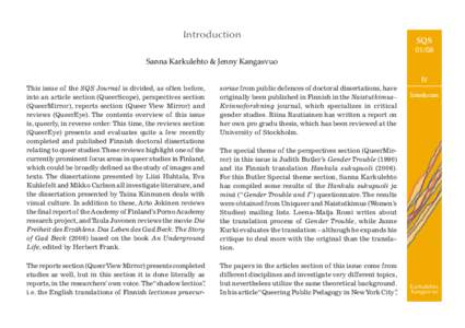 Introduction  SQS[removed]Sanna Karkulehto & Jenny Kangasvuo