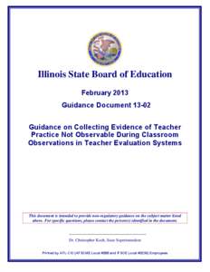 ISBE Guidance on Collecting Evidence of Teacher Practice Not Observable During Classroom Observations in Teacher Evaluation Systems