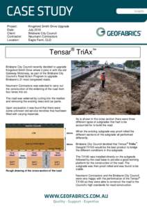 Permanent way / Road transport / Subgrade / Transport engineering / Tensar / Gateway Motorway / Kingsford Smith Drive / Brisbane / Geogrid / Transport / Land transport / Pavements