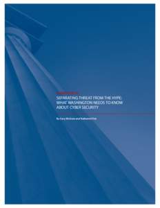 CHAPTER III: SEPARATING THREAT FROM THE HYPE: WHAT WASHINGTON NEEDS TO KNOW ABOUT CYBER SECURITY By Gary McGraw and Nathaniel Fick