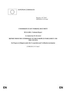 EUROPEAN COMMISSION  Brussels, [removed]SWD[removed]final  COMMISSION STAFF WORKING DOCUMENT