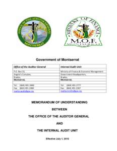 Government of Montserrat Office of the Auditor General Internal Audit Unit  P.O. Box 23,