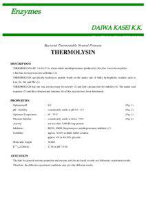 Bacterial Thermostable Neutral Protease  THERMOLYSIN