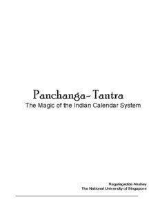 Panchanga- Tantra The Magic of the Indian Calendar System