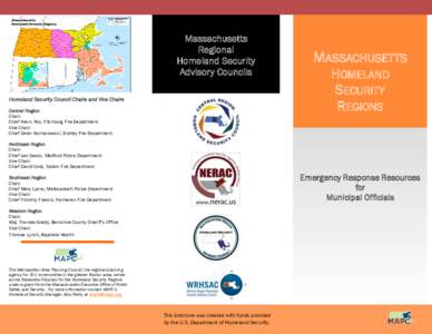 Massachusetts Regional Homeland Security Advisory Councils Homeland Security Council Chairs and Vice Chairs