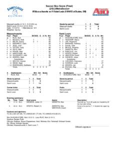 Soccer Box Score (Final) @SLUMensSoccer #8 Massachusetts vs #1 Saint Louis[removed]at Dayton, OH)