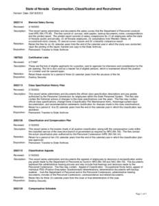 State of Nevada Compensation, Classification and Recruitment Version Date: [removed][removed]Biennial Salary Survey