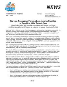 Microsoft Word - Dental Health Survey Release[removed]