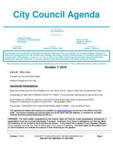 City Council Agenda Council President