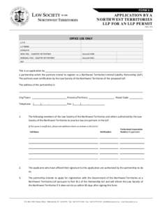 Microsoft Word - FORM[removed]Application for a NWT LLP Permit