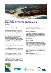 COMMUNITY UPDATE  ANGLESEA RIVER FISH DEATH - Q & A December[removed]Recreation and Swimming