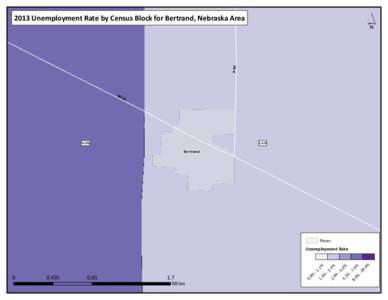 ´  A Rd 2013 Unemployment Rate by Census Block for Bertrand, Nebraska Area