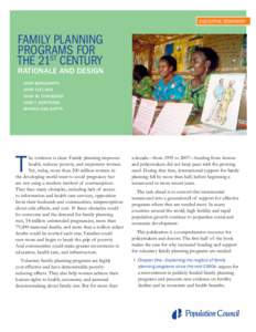 Family Planning Programs for the 21st Century: Rationale and Design